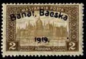 SUTHERLAND PHILATELICS, PO BOX 448, FERNY HILLS D C, QLD 4055, AUSTRALIA Page 94 ROMANIAN OCCUPATION BANAT BACSKA Stamps of Hungary overprinted Bánát, Bacska, 1919 1 1919 50f lake/blue Turul War