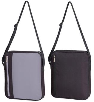 With a vertical front pocket and luggage strap, this bag