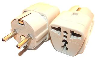 standard electrical socket types: The Type C Europlug and the Type E and Type F Schuko.