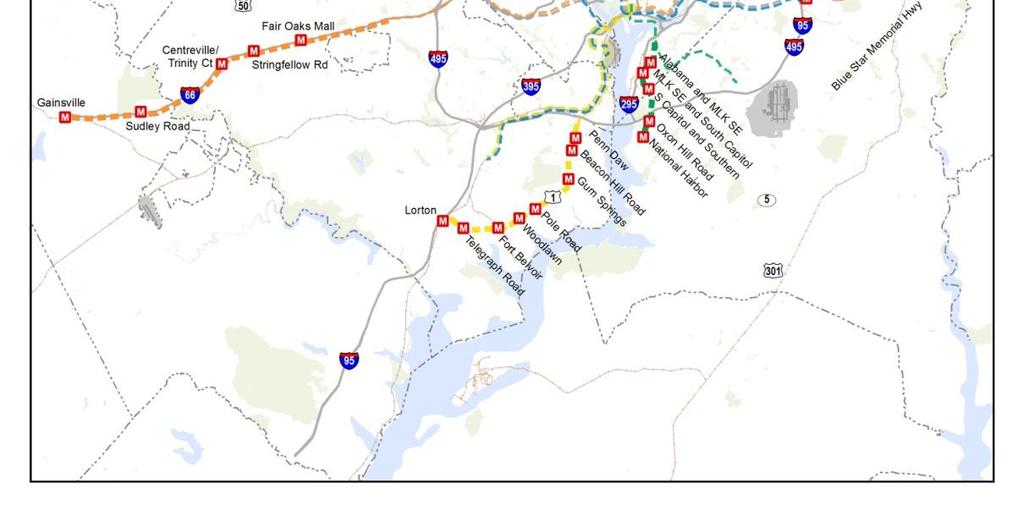 Metro Extensions - Run B Extensions: Vienna/Fairfax-GMU to Gaineseville (Orange) VA-772/Dulles Greenway to Leesburg (Silver) Shady Grove to Metropolitan Grove (Red) Largo Town