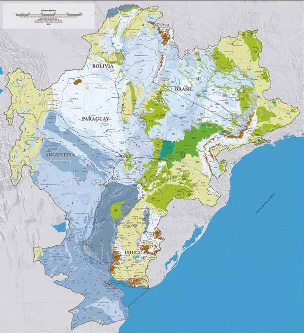 Figure 1.4.1.3.2 Hydrogeological map of the La Plata Basin Sección Hidrogeológica - Cuenca Paraná Norte Preliminary version.