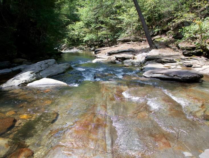 Nestled along pristine Rock Creek, which originates and flows through the National Forest, and situated very near the lush Coosawattee, Sugar, and Carter s valleys, with their well- established