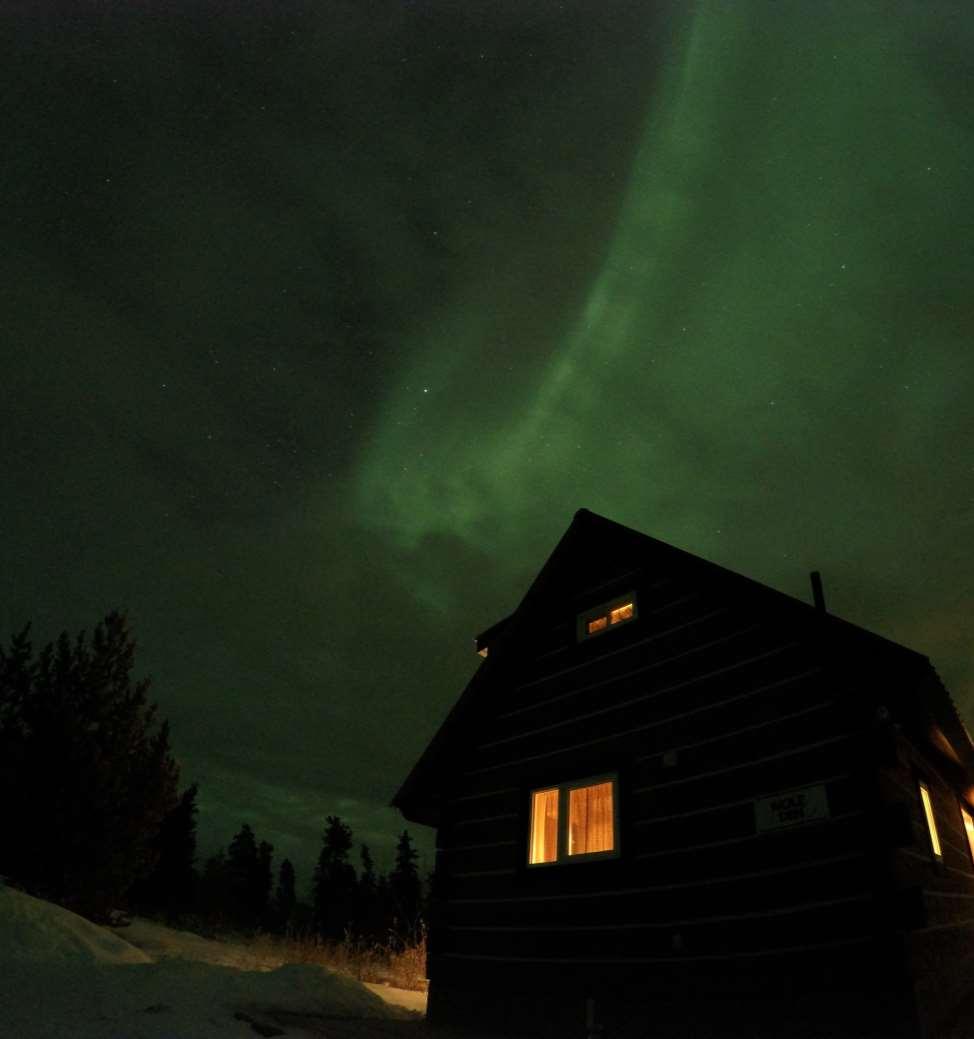In the winter, experience dogsledding, snowshoeing, fishing, mountain-biking and of course aurora viewing!