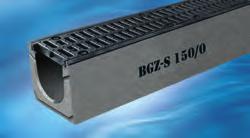 BGZ-S канали за тешка оптовареност SV >> BGZ-S SV G со гусени рабови, NW 100 Канали со бетониран гусан раб до Кл.Ф.
