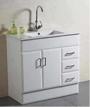 door $190+GST AB-90 VANITY Size: 900*460*880mm Cabinet: 2 Pac white gloss finish