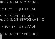 Испитивање 5.3 Приказ информација о сервисима Слика 6.13 Пример позива функција за информације о сервисима Командом get 0 SLIST.