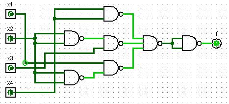 b) Слика 12. Комбинациона мрежа у НИ базису коришћењем НИ логичких кола 1.