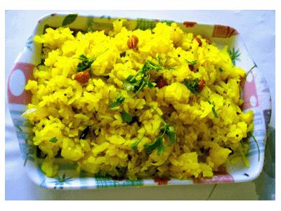 POHA: A tasty and light snack from central India.