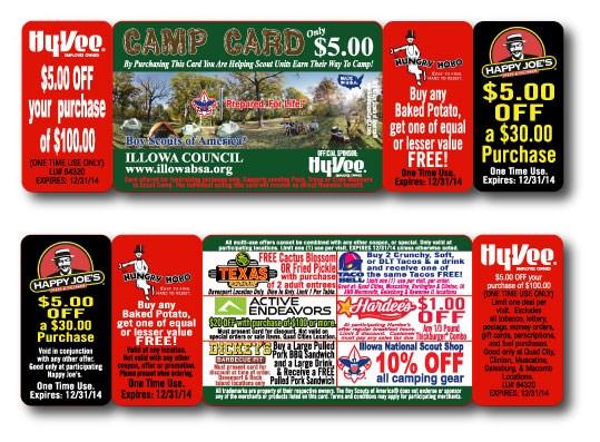 encouraged to sell Camp Cards in their Scout Uniform. Sale Starts: March 21, 2015!