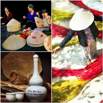 Traditional villages 1 hour from Seagull Hotel The products of Binh Dinh traditional craft villages such as Bau Da wine, sedge, conical hat, horse hat, roll, wood and bronze sculptures.
