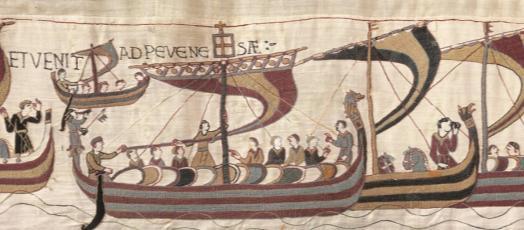 4 A thousand year old tale Key markers on the embroidery The Tapestry has 58 scenes in total, 25 scenes take place in France and 33 in England. 10 scenes are depicting the Battle of Hastings.