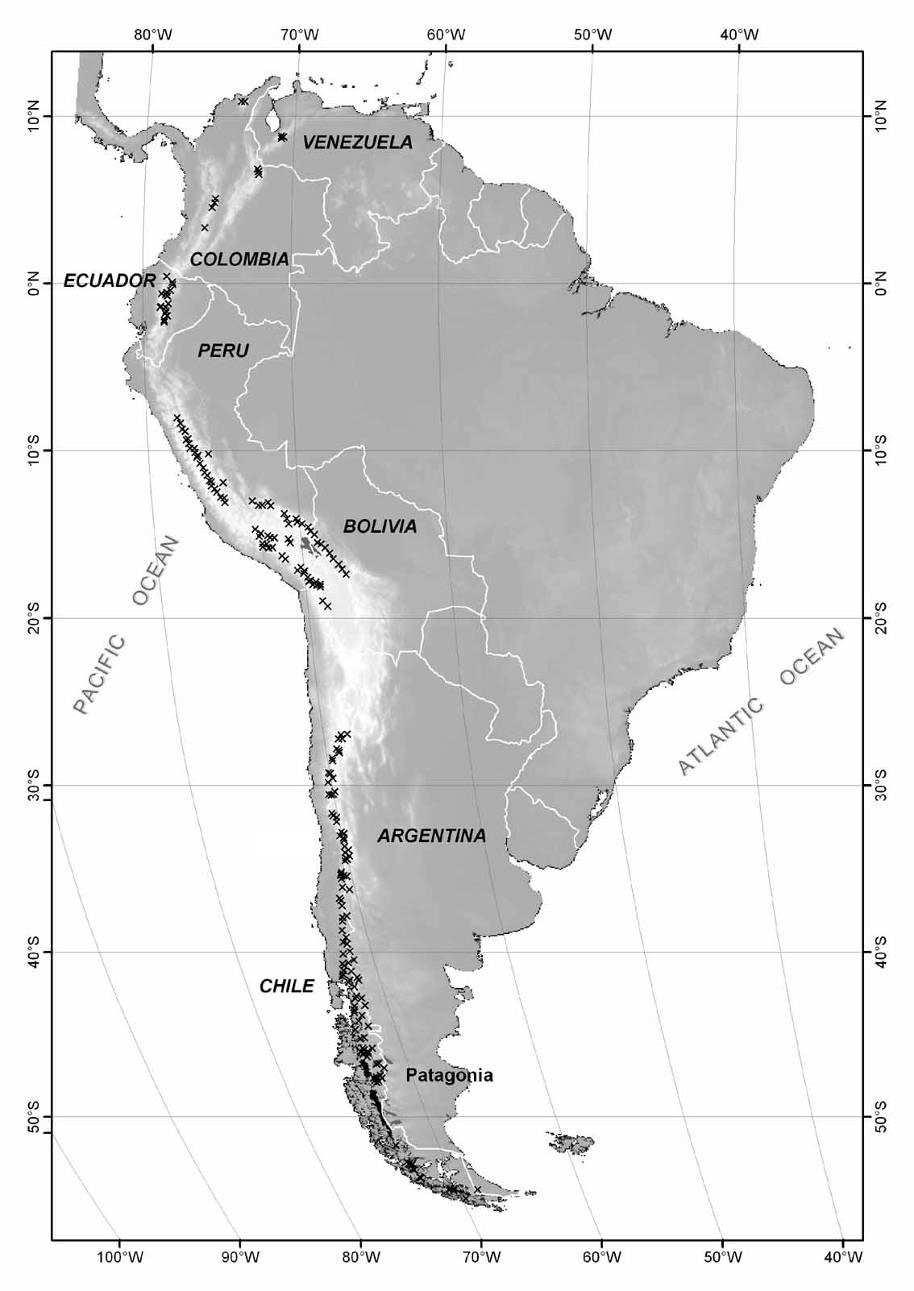 South American glacier inventories Updated to year 2009 Country Area (km 2 ) Venezuela 2 Colombia 55 Ecuador 70 Perú 1,595 Bolivia 566 Argentina 4,000