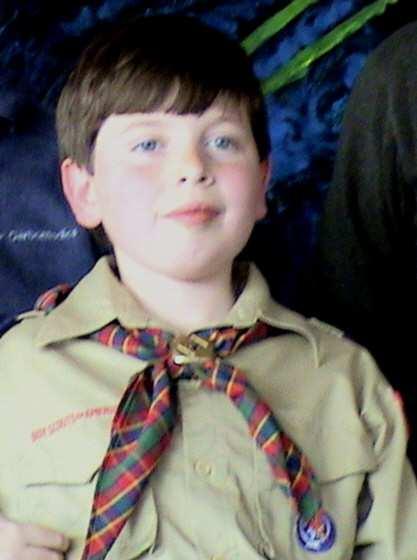 Young Scout Jordan Cartwright visited the Railroad Museum after the hurricane and