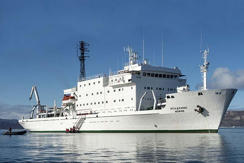 SHIP The Akademik Ioffe is modern, comfortable, safe, and ice strengthened; she was designed specifically to sail with stability in polar regions. A cruising speed of 13.5 knots (14.