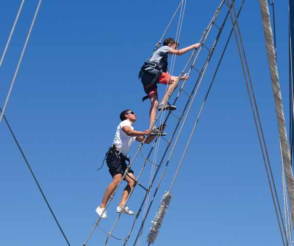 Greece: A Family Odyssey aboard Running on Waves June 21 30, 2018 9 nights/10 days (Above) Young travelers can climb the rigging of Running on Waves. (Inset) Picturesque Nafplio.