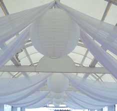 The cost to hire this venue is $2200 and this includes: Option 1 Modern white or black fi tted chair cover for each chair White Chiffon Draping covering the entire jetty ceiling White Chiffon