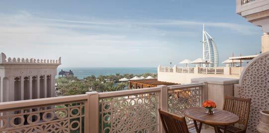 views to the sea and Madinat Jumeirah resort. Signature Suites: Size (sq.