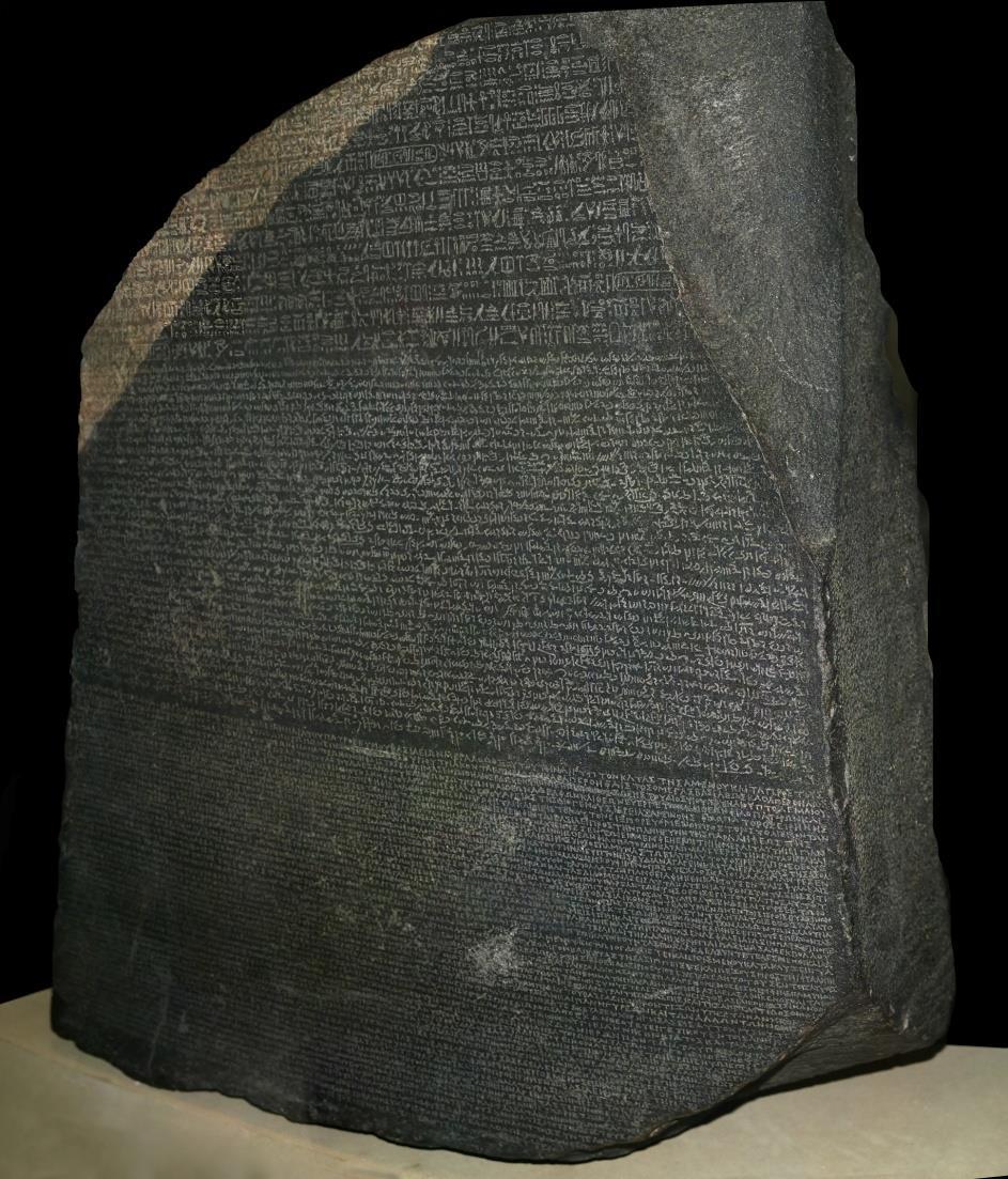Egyptian writing is called hieroglyphics which is an ancient system of ideograms. Until the discovery of the Rosetta Stone in 1822, hieroglyphics were undecipherable.