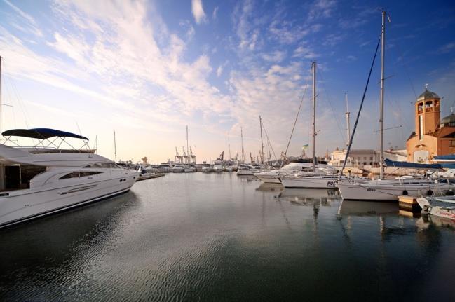 There are two main pontoons, the length of each is 200 m, and 4 scallops, where yachts of any length