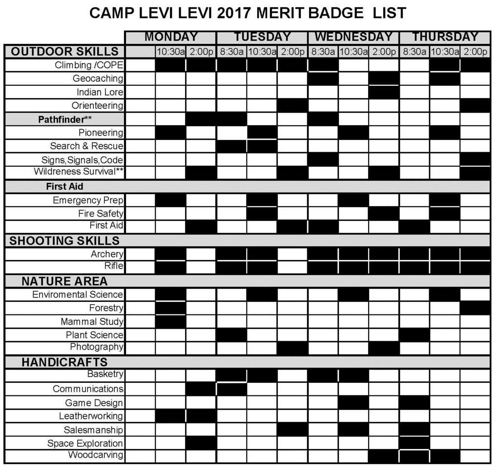 NOTES: Camp Levi Levi