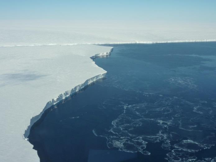 An ice shelf is just as big but it goes out over