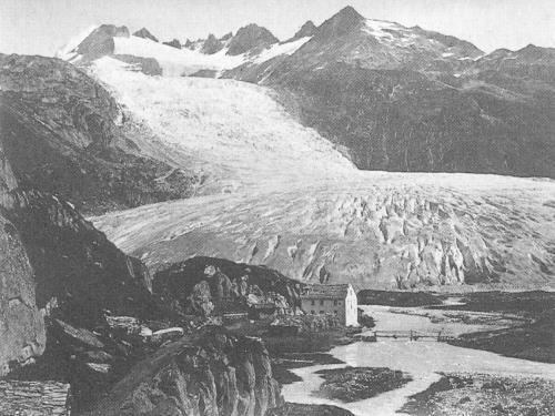 Other evidence for retreat of the Rhone Glacier comes in the form of photographs taken over time.