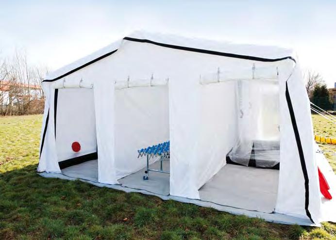 For further accessories, see the end of this chapter from page 108. Decontamination tent PZ 40 3 L Safe and quick mass decontamination.