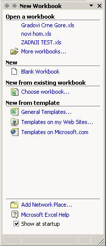 Radna sveska (workbook) predstavlja kolekciju jednog ili više radnih listova, Radni list (worksheet), koji se pojavljuje kao stranica u Excelovom dokumentu, ima ih do 255, Kartica radnog lista (Sheet