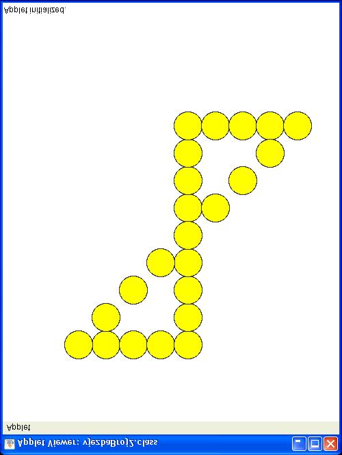 Zadatak broj 13 Program koji će animirati crtanje prikazanog znaka pomoću krugova (dimenzije krugova su 40 puta 40 piksela), na način koji je dat na slici.
