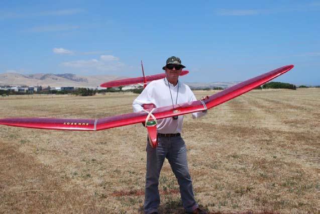 Ivan built FF gliders in his youth and has been flying his Super Sunbug for over 15 years, now with radio control.
