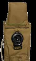 The bottom pouch, faced in MOLLE webbing, serves as a medium utility pocket and