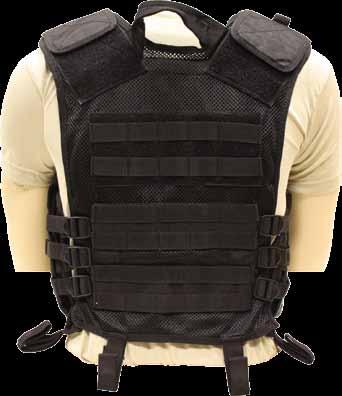 A set of two touch-fastener flaps on each shoulder make the height of the vest adjustable.