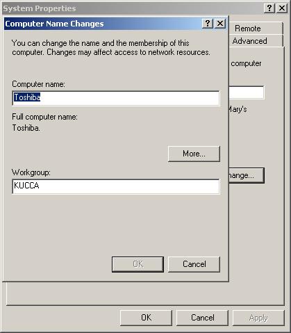 A ovako se podešava Windows XP: Dođite mišem na ikonu My Computer, kliknite desnim tasterom miša i izaberite Properties ili kliknite na Start, idite na Control Panel, onda u novom prozoru dva puta