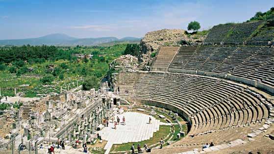 Saturday, October 13 Cruise: Kusadasi, Ephesus, Pátmos Arrive early in the morning at the Turkish port of Kusadasi for a short drive inland to the ancient city of Ephesus.