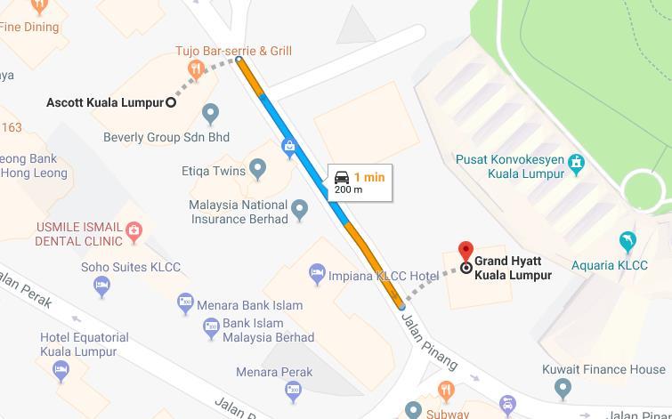 Ascott, Kuala Lumpur 9 Jalan Pinang 50450 Kuala Lumpur Federal Territory of Kuala Lumpur MALAYSIA Phone : +603 2718 6868 Email : enquiry.kualalumpur@the-ascott.