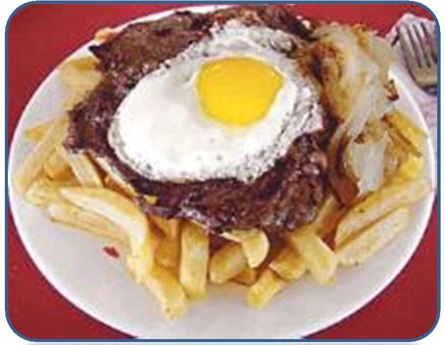 Local Food Here is a list of typical Chilean food and what their equivalent is in English: Bistec a lo pobre. Beefsteak, French fries, fried onions, topped with a couple of fried eggs. Carbonada.