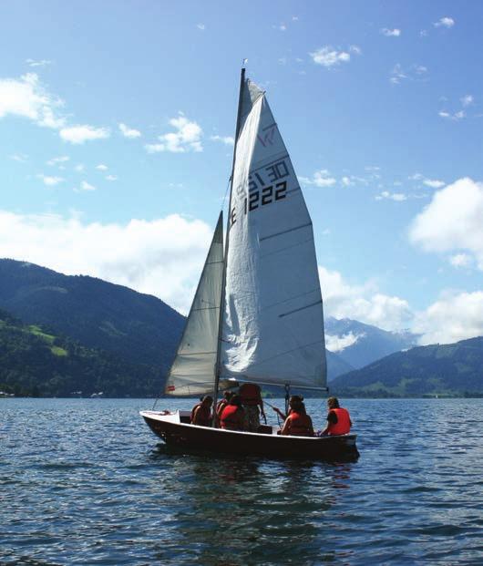 outdoor adventure activities including sailing, climbing, kayaking, trekking, mountain biking, ropes course and an overnight stay at a mountain hut.