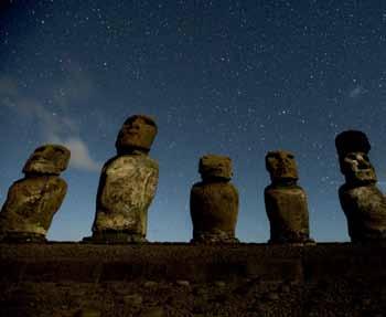 Rapa Nui, its ancestral, megalithic figures, the moai, and the special idiosyncrasies of its people.