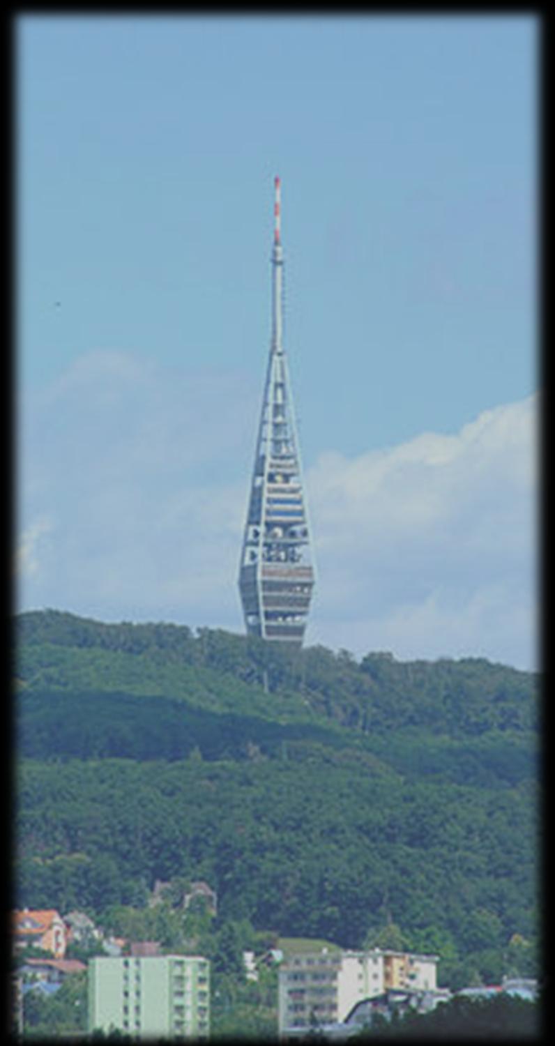TV Tower -Tower is on top hill Kamzík in Little Carpathians -It is in 433 MASL (meters above sea level) - Highest building in Bratislava (194 m) - Build in 1975 - In 1997 was opened viewing platform