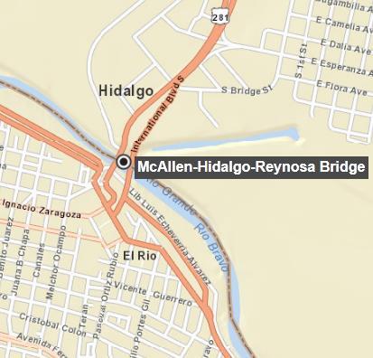 Figure 4.56: McAllen-Hidalgo-Reynosa Bridge On the Mexican side, MEX 2 runs west to east through the center of Reynosa, where it intersects with MEX 40 and turns south.