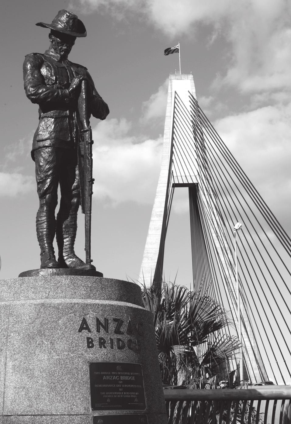 Order of Service Opposite: Australian digger and ANZAC Bridge.