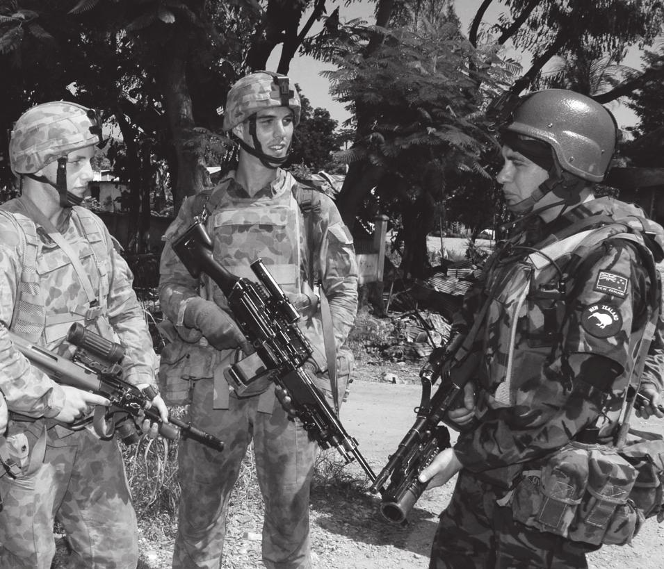 12 Today Above: Australian Defence Force and New Zealand Defence Force personnel on duty in Timor Leste, July 2006.