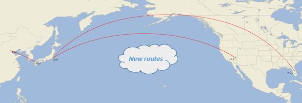 1.4.8 Japan New routes Figure 17: New routes recommendation for Japan FUK PEK NRT MCO NRT LAS Schedule improvements All Nippon Airways flights 2152 from CTS currently arrive in NRT at 09:25.