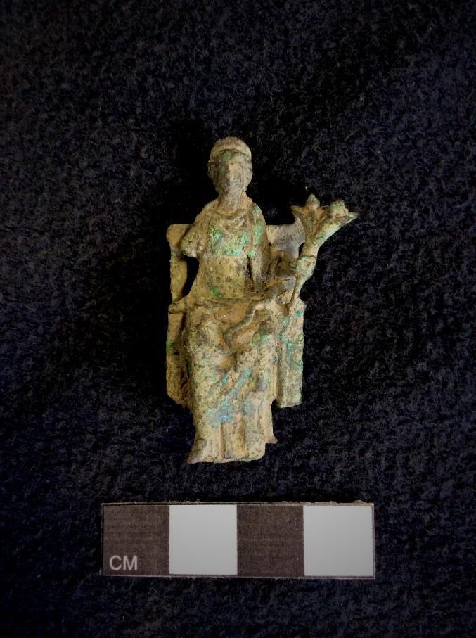 Image 6 The Ceres figurine, found in 2016 Image 7 The Ceres figurine being cleaned by the Earthwatch volunteer who found it The find is a beautifully crafted miniature bronze figure of the Roman