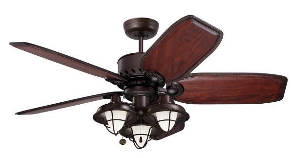 Product No: E-CF2000 ORB Overall fan height: 15.0" 52" blade span Blade to ceiling height: 14.