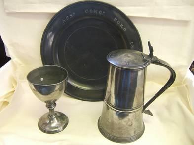 The plate is Kinniburgh, the laver most likely and the communion cup is