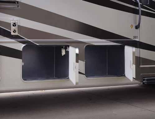 Midnight full body paint option Heavy roto cast storage compartments Side hinges with easy to close latches Inside and out the Georgetown is both