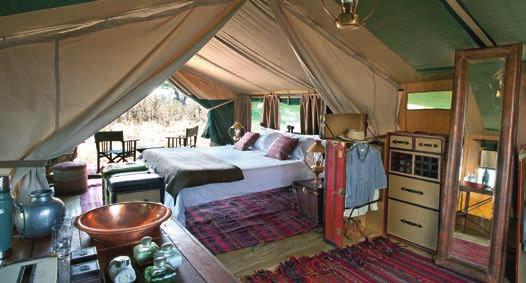VUMBURA PLAINS A luxury camp situated in the northern part of the Delta, it comprises two separate seven-roomed satellite camps, each with its own raised dining, lounge and bar area tucked beneath a