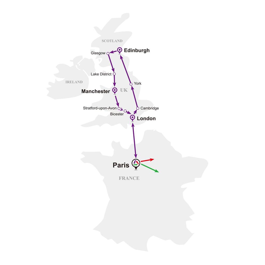 Great Britain Escorted Coach Tours (WIFI) England - Scotland 7Days Purple Sapphire Route Tour Code: EU7PUR GREAT BRITAIN ESCORTED COACH TOURS (WIFI) England- Scotland 7Days Purple Sapphire Route Tour