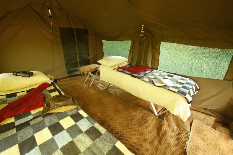 We use small camp sites for the camping element of the safari, normally set under the shade of trees and our group have exclusive use of each site.